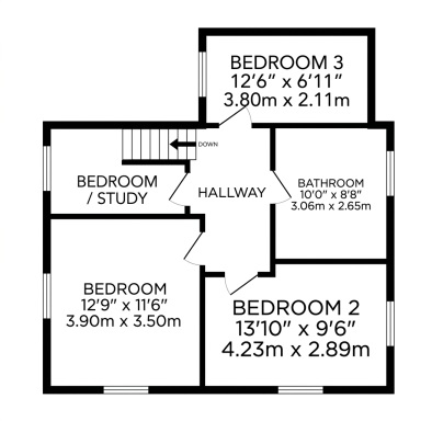 Plan of the first floor of the house