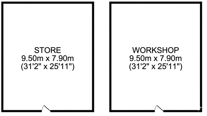 Plan of the two largest sheds